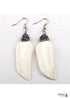 Boho Earrings, RH Dangle Earrings, White Shell Leaf Clay